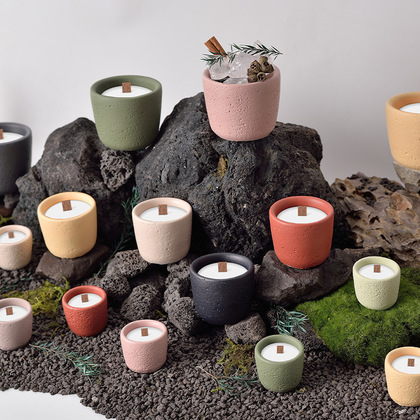 Hot-selling cross-border creative cement candle cup, empty candle container, aromatherapy candle cup, romantic fragrance gift