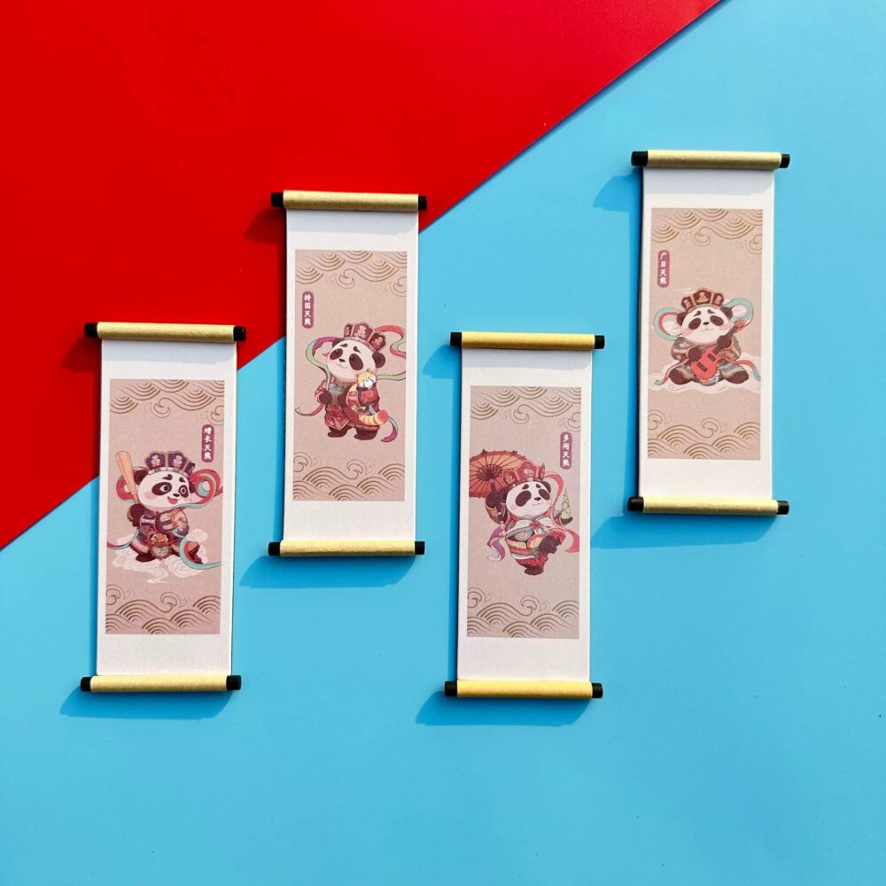 New Chengdu Culture Cute Panda Fridge Magnet Scroll Tourist Souvenir Magnetic Refrigerator Sticker